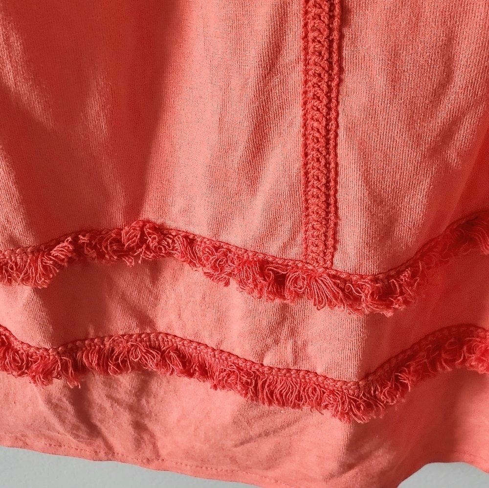 Curations Coral Seqined Tank/Shell Aztec Design - Picture 4 of 5